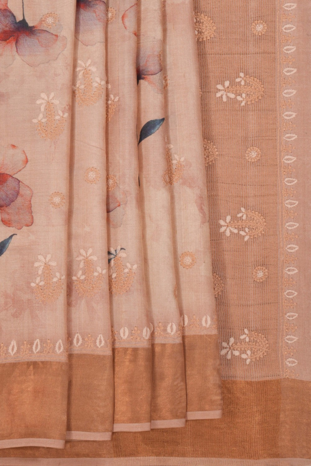 Image of Tussar Embroidery Saree